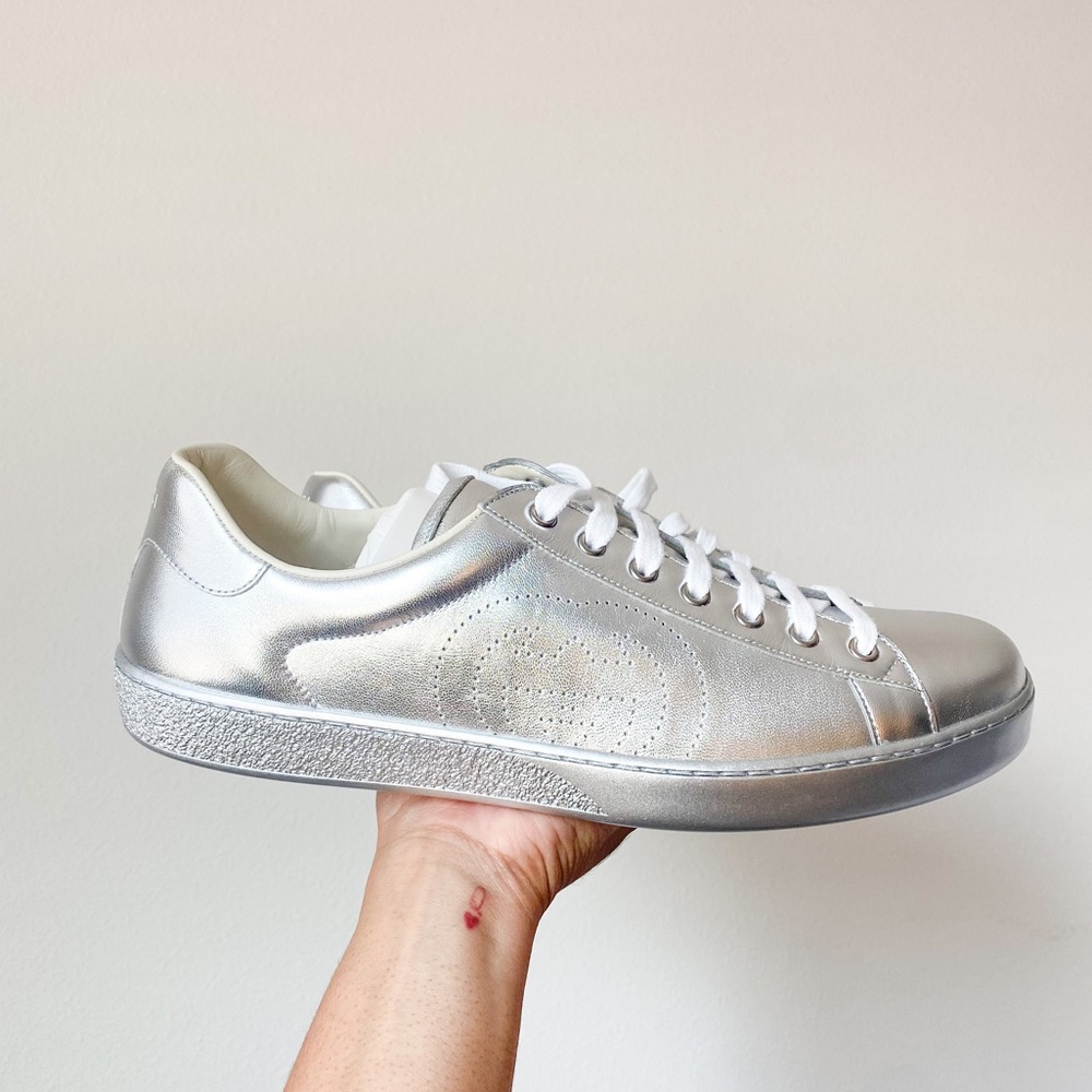 Gucci GG Ace Silver Sneakers